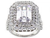 Pre-Owned White Cubic Zirconia Platinum Over Sterling Silver Ring 16.32ctw