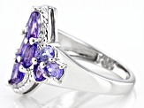 Pre-Owned Blue Tanzanite Rhodium Over Sterling Silver Ring 2.97ctw