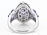 Pre-Owned Blue Tanzanite Rhodium Over Sterling Silver Ring 2.97ctw
