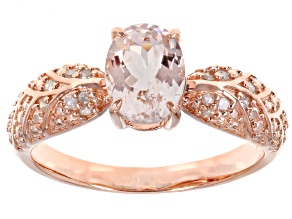 Pre-Owned Peach Morganite 18k Rose Gold Over Sterling Silver Ring 1.03ctw