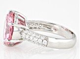Pre-Owned Pink and White Cubic Zirconia Platinum Over Sterling Silver Ring 12.43ctw