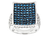Pre-Owned Neon Apatite Sterling Silver Ring 4.37ctw
