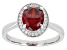 Pre-Owned Red And White Cubic Zirconia Rhodium Over Sterling Silver Ring 3.27ctw