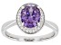 Pre-Owned Purple And White Cubic Zirconia Rhodium Over Sterling Silver Ring 3.22ctw