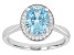 Pre-Owned Light Blue And White Diamond Simulants Rhodium Over Sterling Silver Ring 3.00ctw