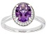 Pre-Owned Lab Created Color Change Sapphire And White Cubic Zirconia Rhodium Over Sterling Silver Ri