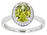 Pre-Owned Green And White Cubic Zirconia Rhodium Over Sterling Silver Ring 3.25ctw