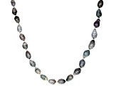Pre-Owned 4-5mm Cultured Keshi Tahitian Pearl Rhodium Over Sterling Silver 18 Inch Strand Necklace