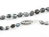 Pre-Owned 4-5mm Cultured Keshi Tahitian Pearl Rhodium Over Sterling Silver 18 Inch Strand Necklace