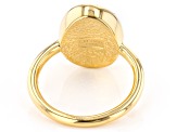 Pre-Owned 18k Yellow Gold Over Sterling Silver Mosaico Ring