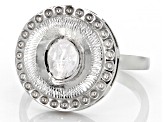 Pre-Owned Foiled-Back Polki Diamond Sterling Silver Ring