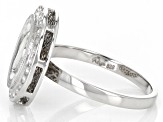 Pre-Owned Foiled-Back Polki Diamond Sterling Silver Ring