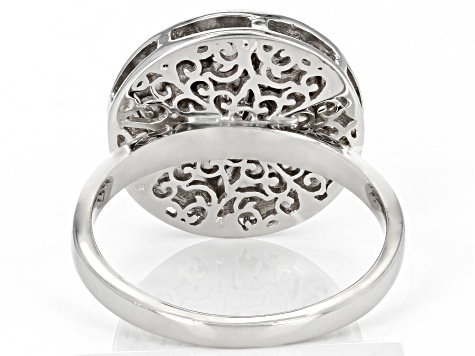 Pre-Owned Foiled-Back Polki Diamond Sterling Silver Ring