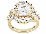 Pre-Owned White Cubic Zirconia 18K Yellow Gold Over Sterling Silver Ring 8.90ctw