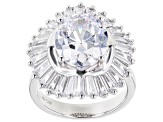 Pre-Owned White Cubic Zirconia Rhodium Over Sterling Silver Ring 10.55ctw