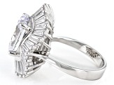 Pre-Owned White Cubic Zirconia Rhodium Over Sterling Silver Ring 10.55ctw