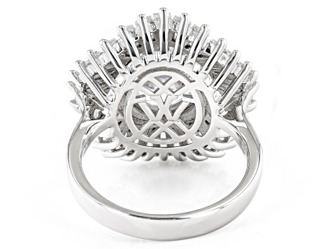 Pre-Owned White Cubic Zirconia Rhodium Over Sterling Silver Ring 10.55ctw