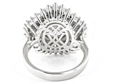 Pre-Owned White Cubic Zirconia Rhodium Over Sterling Silver Ring 10.55ctw
