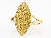 Pre-Owned Yellow Citrine 18K Yellow Gold Over Sterling Silver Ring 0.90ctw