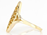 Pre-Owned Yellow Citrine 18K Yellow Gold Over Sterling Silver Ring 0.90ctw