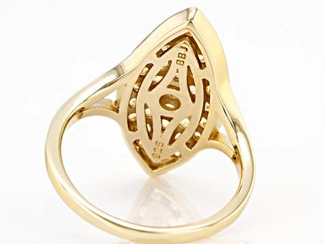 Pre-Owned Yellow Citrine 18K Yellow Gold Over Sterling Silver Ring 0.90ctw