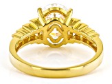 Pre-Owned Strontium Titanate And White Zircon 18k Yellow Gold Over Silver ring 3.92ctw