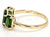 Pre-Owned Green Chrome Diopside 10k Yellow Gold 3-Stone Ring 2.22ctw