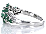 Pre-Owned Sakota Emerald Rhodium Over Sterling Silver Ring 1.35ctw