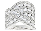 Pre-Owned White Cubic Zirconia Rhodium Over Sterling Silver Ring 5.09ctw