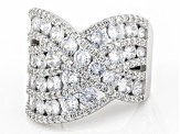 Pre-Owned White Cubic Zirconia Rhodium Over Sterling Silver Ring 5.09ctw