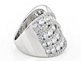 Pre-Owned White Cubic Zirconia Rhodium Over Sterling Silver Ring 5.09ctw