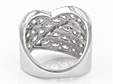 Pre-Owned White Cubic Zirconia Rhodium Over Sterling Silver Ring 5.09ctw