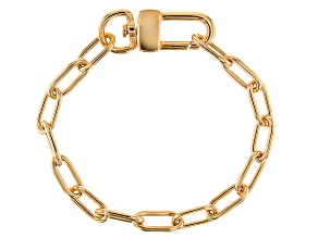 Pre-Owned 18k Yellow Gold Over Bronze Paperclip Bracelet