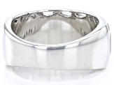 Pre-Owned Multi Color Abalone Shell Rhodium Over Sterling Silver Band Ring