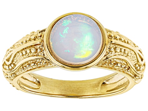 Pre-Owned Multi Color Ethiopian Opal 18K Yellow Gold Over Silver ...