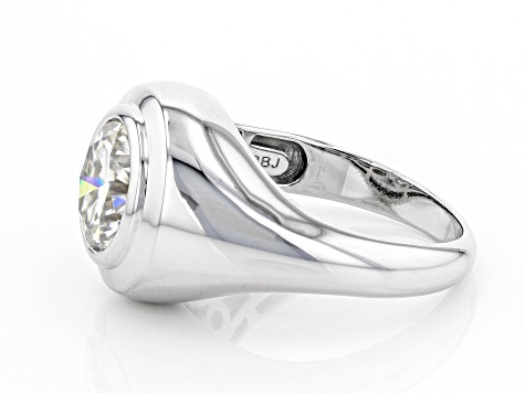 Pre-Owned Moissanite Platineve Mens Ring 4.20ct Dew