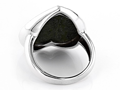 Pre-Owned Connemara Marble Sterling Silver Trinity Knot Heart Ring