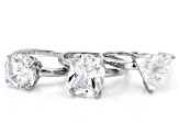 Pre-Owned White Cubic Zirconia Platinum Over Sterling Silver 3 Ring Set 17.38ctw