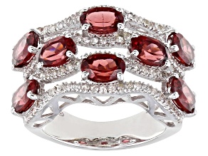Pre-Owned Color Shift Garnet Rhodium Over Sterling Silver Ring 5.20ctw
