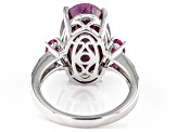 Pre-Owned Red Indian Ruby Rhodium Over Sterling Silver Ring 8.93ctw