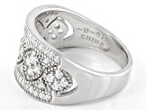 Pre-Owned White Cubic Zirconia Rhodium Over Sterling Silver Ring 0.89ctw