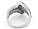 Pre-Owned White Diamond Rhodium Over Sterling Silver Cluster Ring 1.00ctw