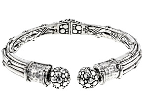 Pre-Owned Sterling Silver "You Are Blessed" Bamboo Cuff Bracelet