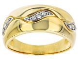 Pre-Owned Moissanite 14k yellow gold over sterling silver mens ring .21ctw DEW