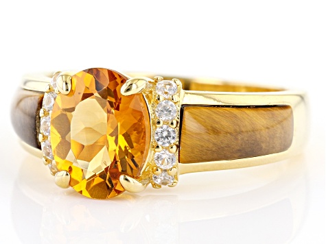 Pre-Owned Orange Madeira Citrine 18k Yellow Gold Over Sterling Silver Ring 1.78ctw