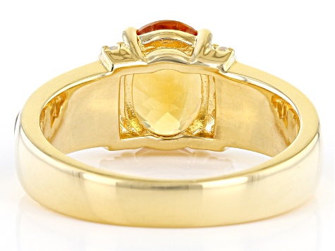 Pre-Owned Orange Madeira Citrine 18k Yellow Gold Over Sterling Silver Ring 1.78ctw