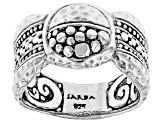 Pre-Owned Sterling Silver Bamboo and Hammered Ring