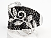 Pre-Owned Black Spinel Rhodium Over Sterling Silver Ring 1.80ctw