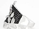 Pre-Owned Black Spinel Rhodium Over Sterling Silver Ring 1.80ctw