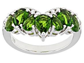 Pre-Owned Chrome Diopside Rhodium Over Sterling Silver Ring 1.92ctw